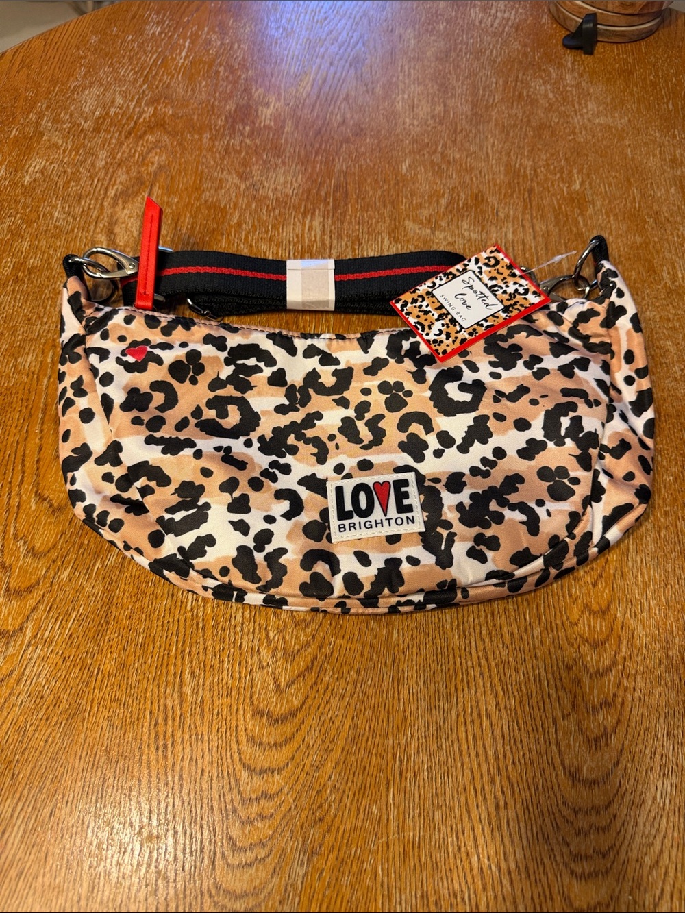 Brighton Leopard-Print Shoulder Bag in Pink and Black